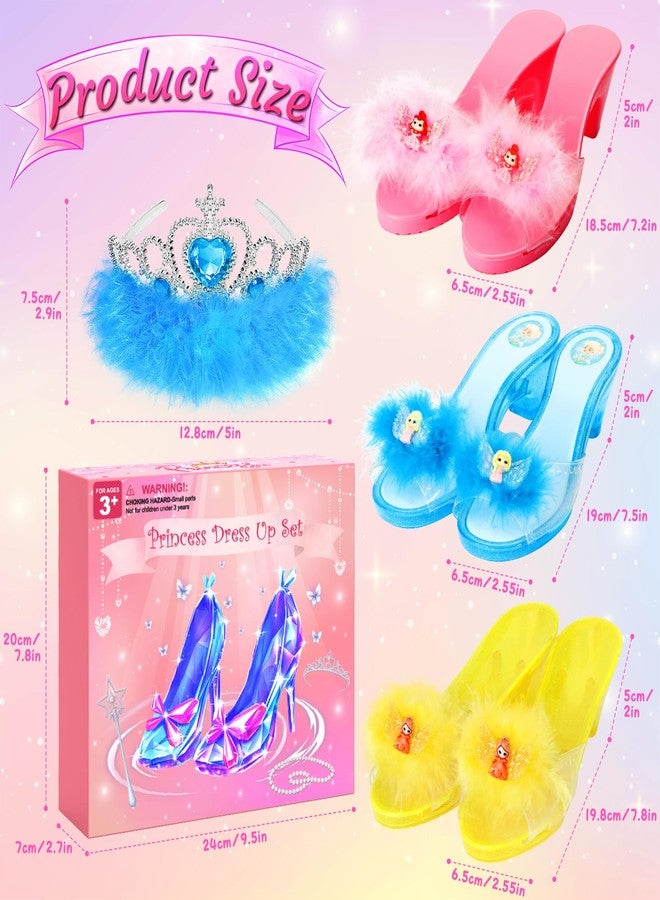 LIMIROLER Princess Dress Up Shoes Set, Girls Role Play Dress Up Toys,Toddler Pretend Play Crown Kit Gift Set for Little Girls Aged 3-6 Years Old - Image 4